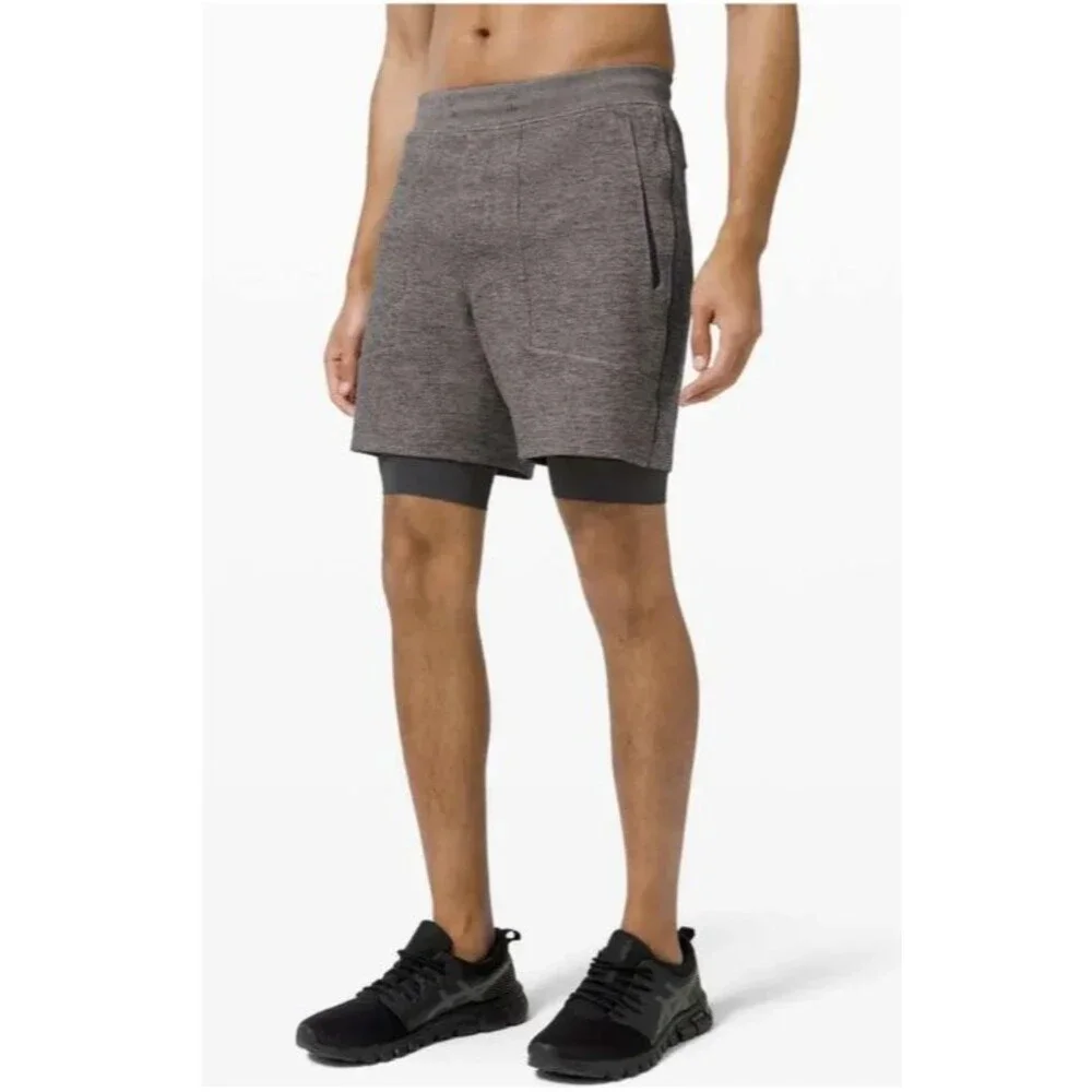Lululemon T.H.E the Short 7” Lined SE Gray Mens Size 2XL Style lm7ajns